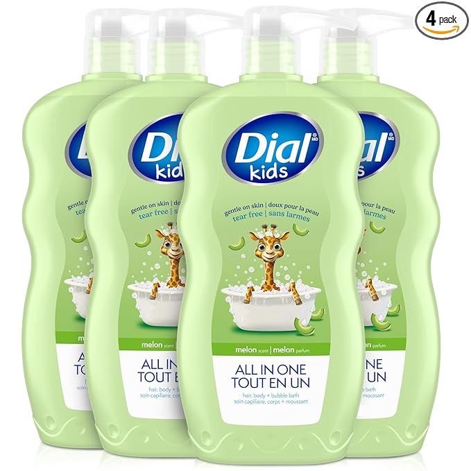 Dial Kids All-in-1 Body Wash + Hair + Bubble Bath, Melon Scent, 24 Fl Oz by DialSoap