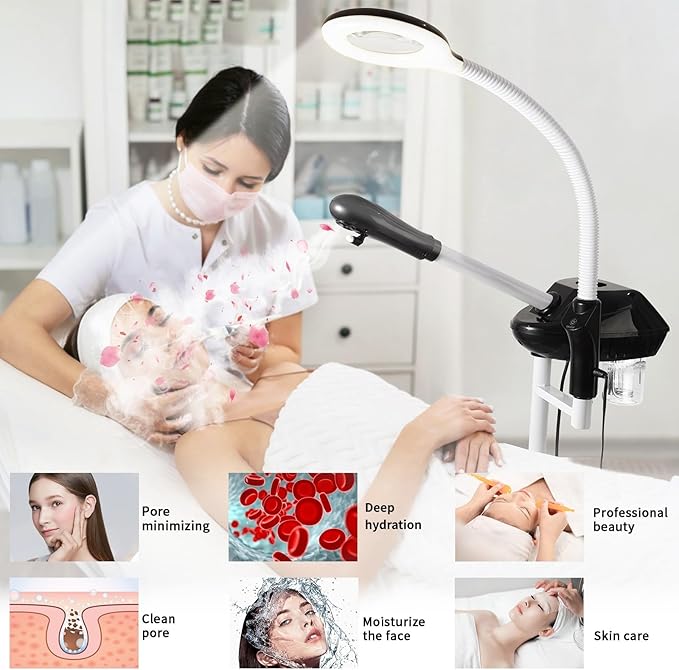 Professional Facial Steamer, 2 in 1 Facial Steamer on Wheels - Image 7