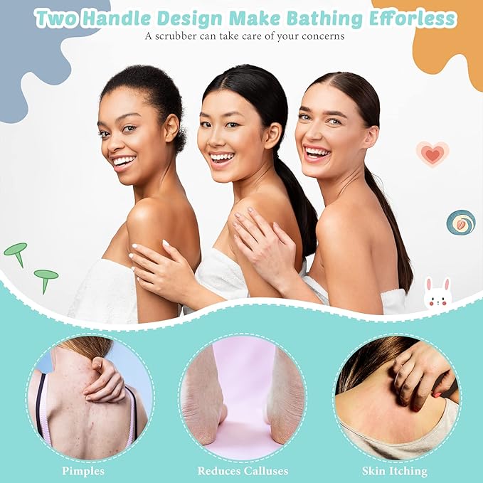 4 Pack Exfoliating Washcloth Back Scrubber Set, 2 Exfoliating Body Scrubber - Image 5