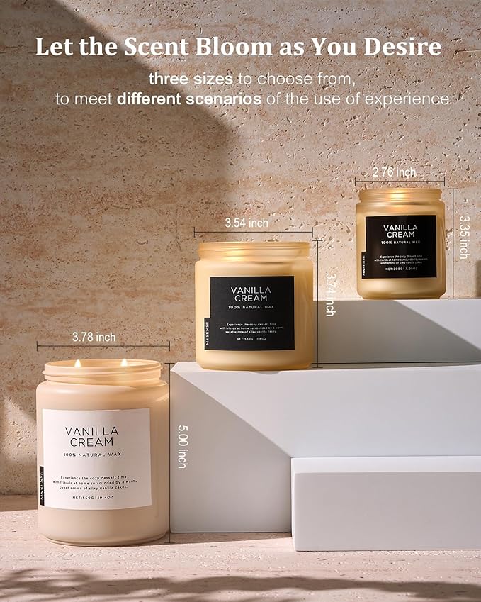 M&SENSE Large Vanilla Scented Candles - Image 6