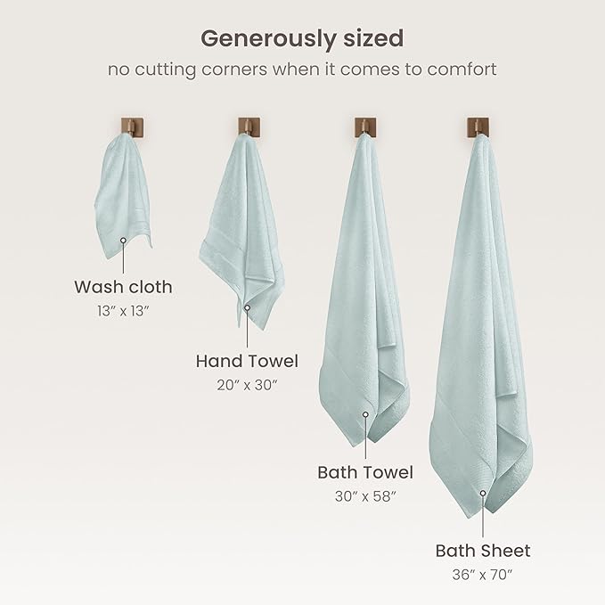 BIOWEAVES 100% Organic Cotton 700 GSM Plush 6-Piece Towel Set GOTS Certified - Image 7