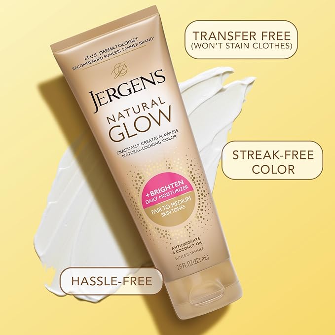 Jergens Natural Glow Self Tanner Body Lotion, Sunless Tanning, Fair to Medium - Image 6