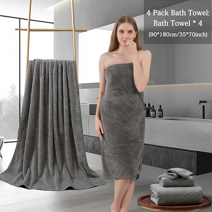 Ycosy Extra Large Bath Towels Set 35x70 Inches - Image 5