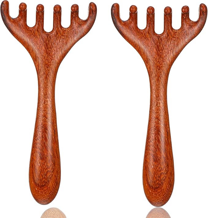 2 PCS Wood Scalp Massager, Wooden Massage Comb 6 Claws, Wood Head Massager by Unknown