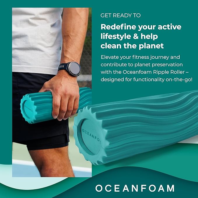 Oceanfoam Ripple Travel Foam Roller Firm Mini Foam Roller - Image 3