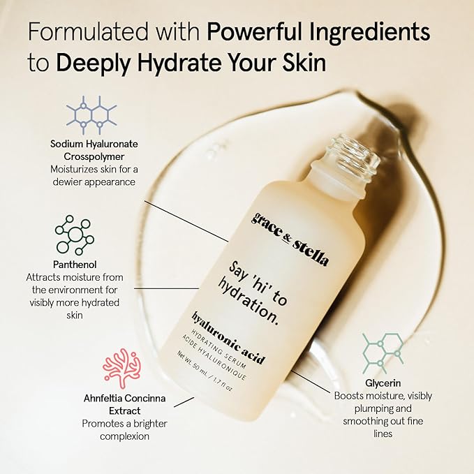 grace & stella Award Winning Hyaluronic Acid Serum Hydrating Hyaluronic Acid - Image 5