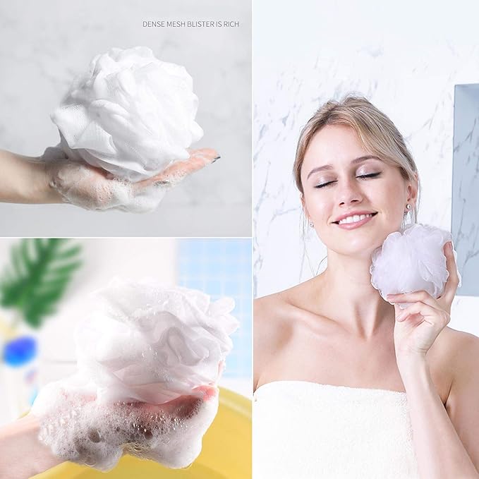 Bath Loofah Shower Sponge Pouf Body Scrubber Exfoliator Scrubber Ball - Image 7