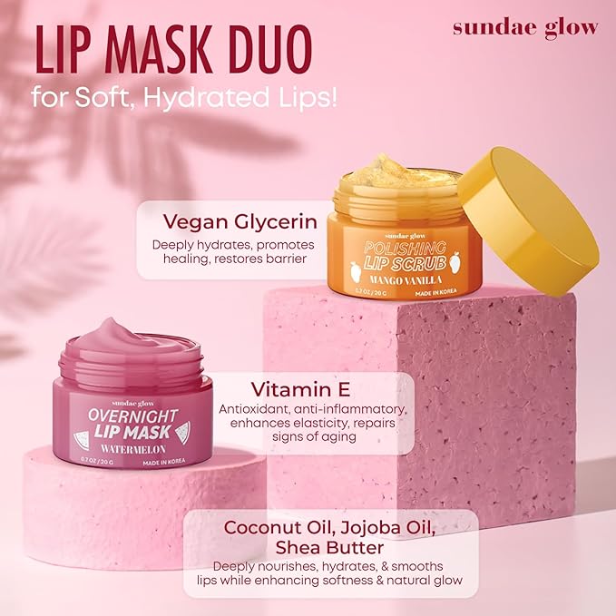 Lip Mask & Scrub – Watermelon, Mango & Vanilla – Hydrates, Exfoliates, Softens - Image 4