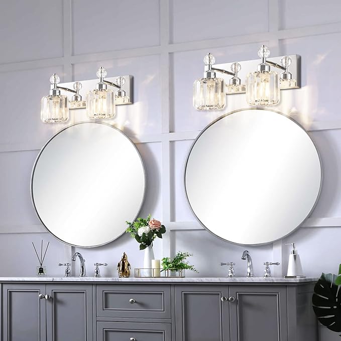 PRESDE Modern Crystal Chrome 2 Light Bathroom Vanity Light - Image 7