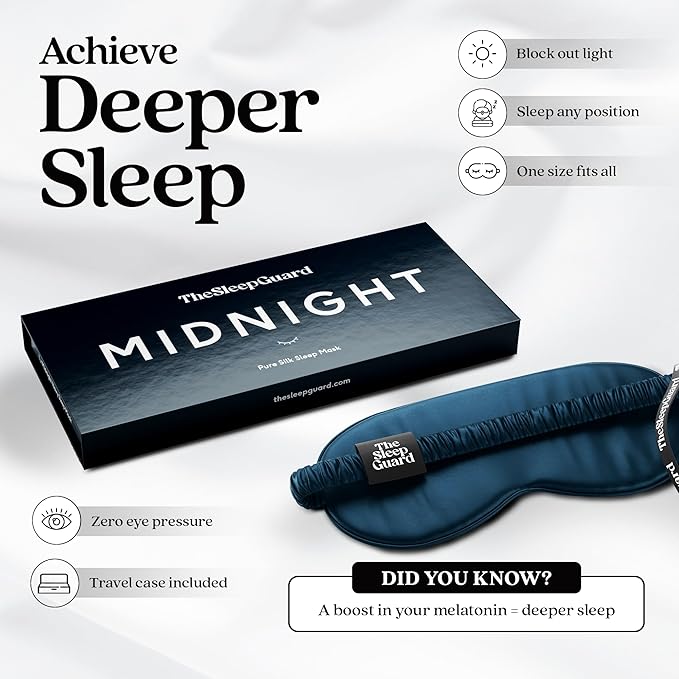 TheSleepGuard Pure Silk Sleep Mask Light Blocking Travel Essentials. Eye Masks - Image 3