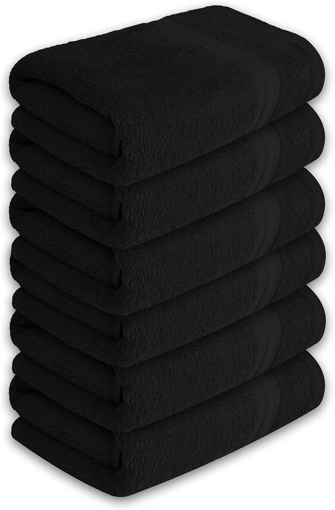 Medium Bath Towels Bulk Set of 12 – 100% Cotton Terry – 24" x 48" – Quick Dry - Image 7
