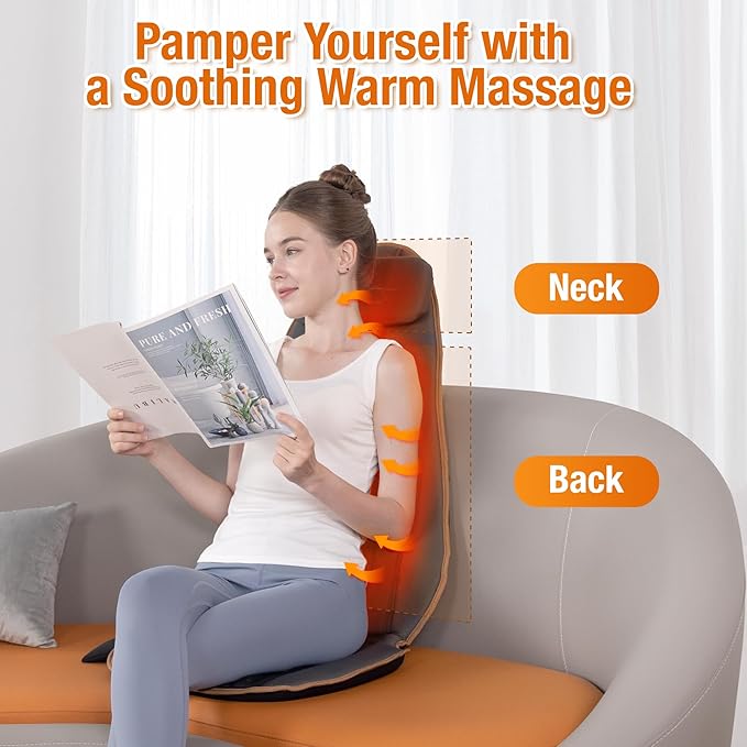 SLOTHMORE Heated Back Massager for Chair, Vibrating Massage Cushion - Image 3