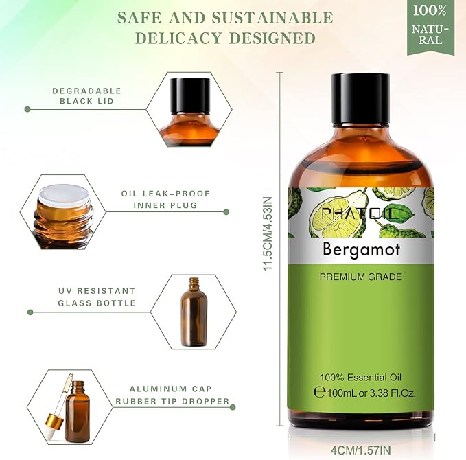PHATOIL 3.38FL.OZ Bergamot Essential Oil, - Image 5