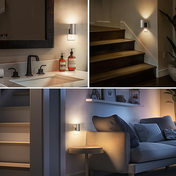 L LOHAS LED Night Light, Dimmable Night Lights Plug into Wall, Metal-Shade - Image 5