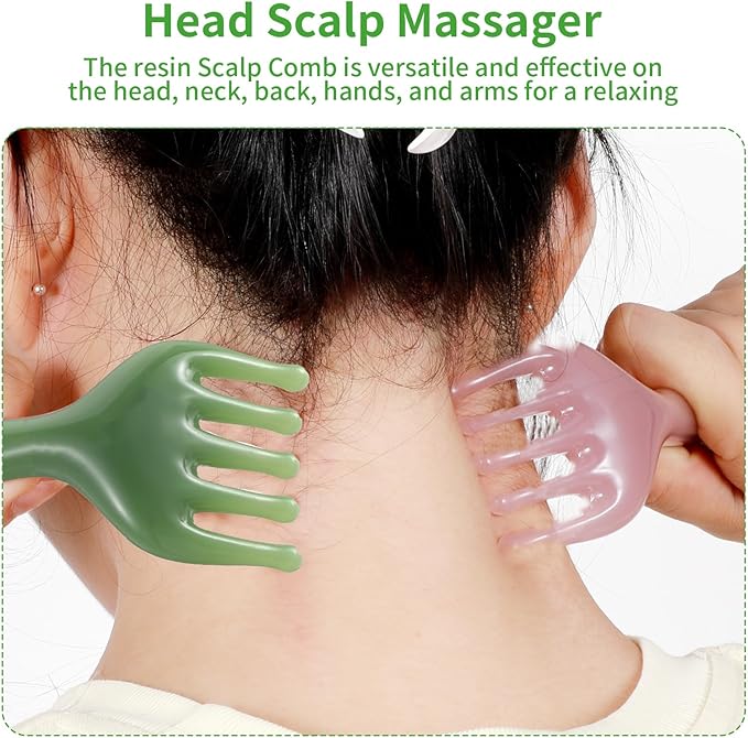 WY LIGHTING LEVEL 2Pcs Head Massager Manual Hair Scalp Massager Gua Sha Five - Image 3