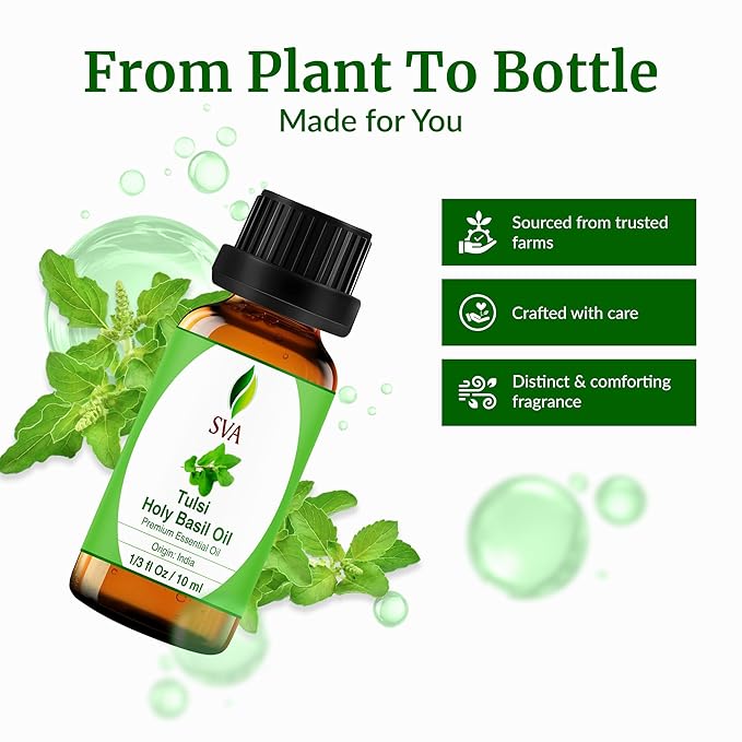 SVA Holy Tulsi Essential Oil – 1/3 Fl Oz – 100% Natural Tulsi Oil - Image 4