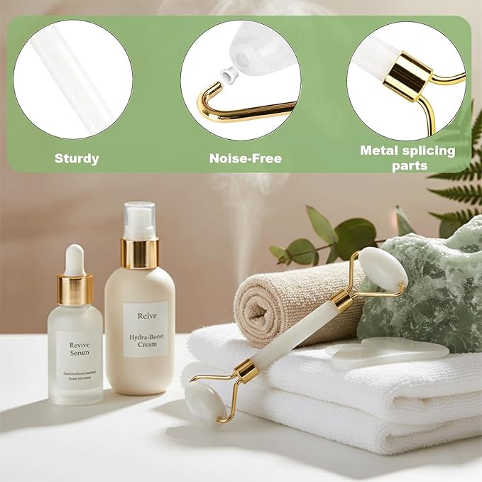 Gua Sha & Jade Roller Facial Tools Face Roller and Gua Sha Set - Image 7