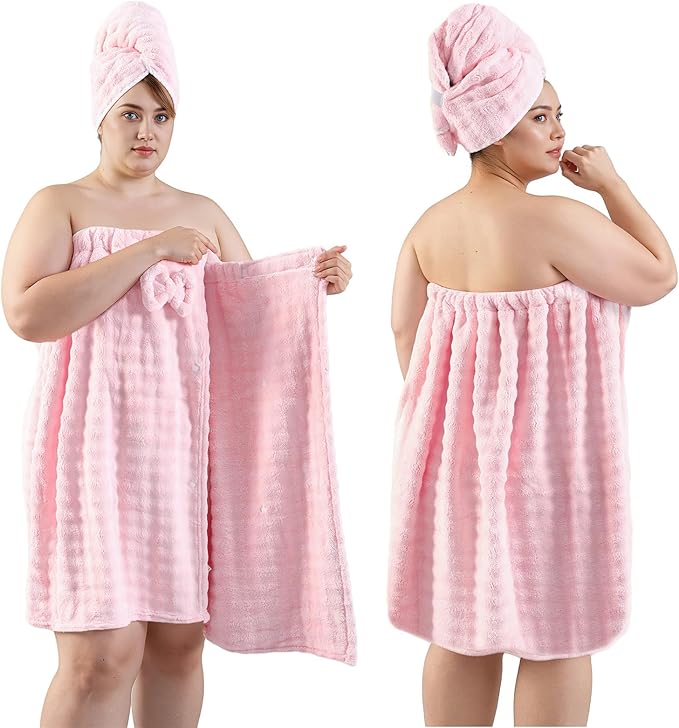 REDKISS Pink Plus Size Towel Wrap - Image 2