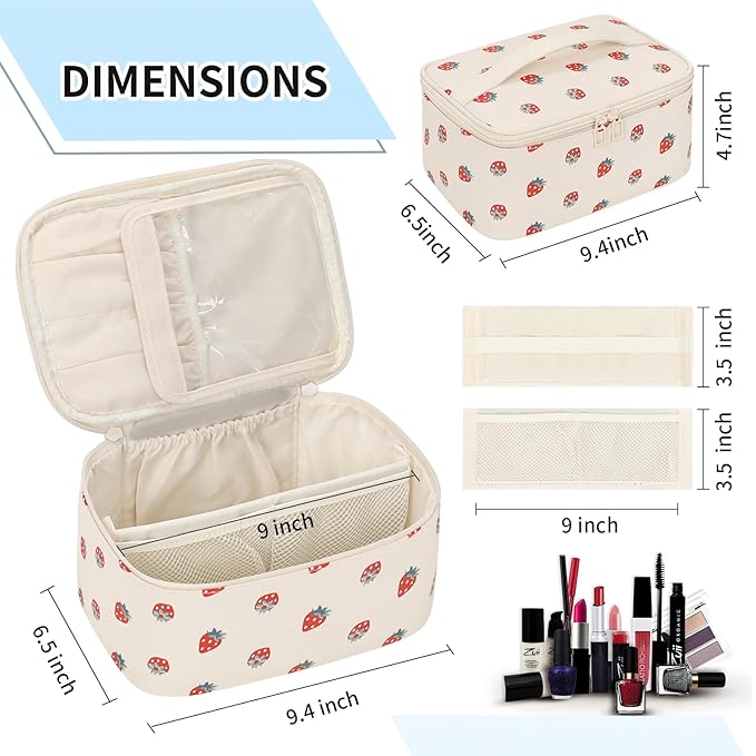 OCHEAL Makeup Bag, Travel Makeup Organizer Bag, Large Capacity Cosmetic Bags - Image 5