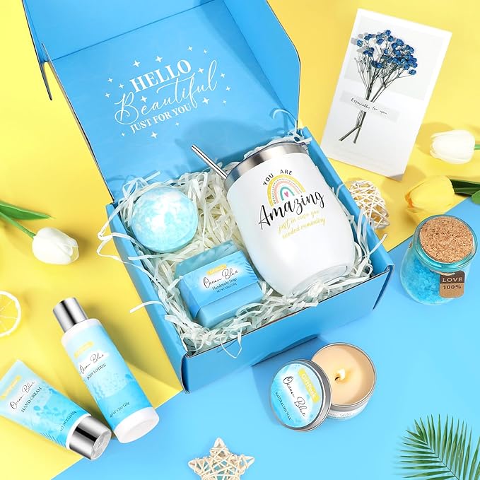 Birthday Gifts for Women, Ocean Scented Relaxing Spa Gift Baskets for Women Mom - Image 2