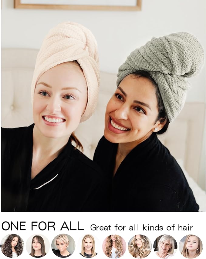 ROLSHOL 2 Packs Large Microfiber Hair Towels - Image 5