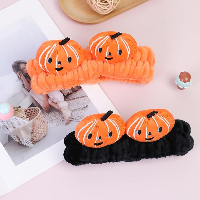 Spa Headband for Washing Face, 2 Pack Cute Halloween Hair Band for Shower Yoga - Image 7