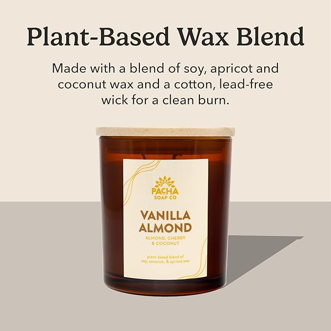 PACHA SOAP Co. Vanilla Almond Candle, 7 oz - Image 5