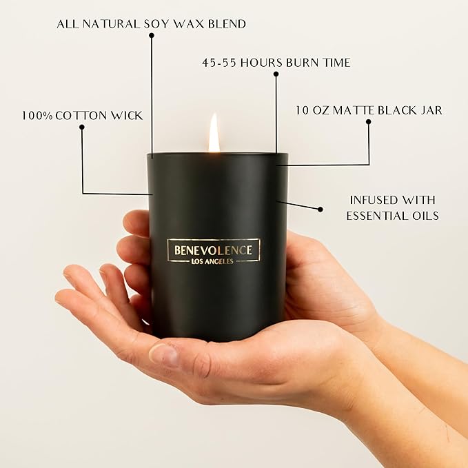 Benevolence LA Charcoal Scented Candle | Soy Christmas Candles - Image 5