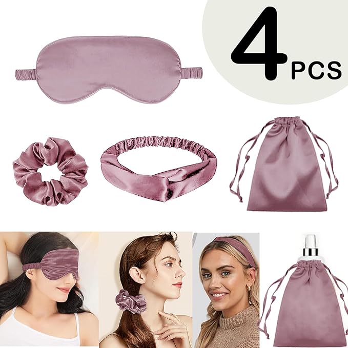 4Pcs Silk Sleep Masks Satin Eye Mask Silky Eyes Cover Blindfold Eyeshade - Image 2