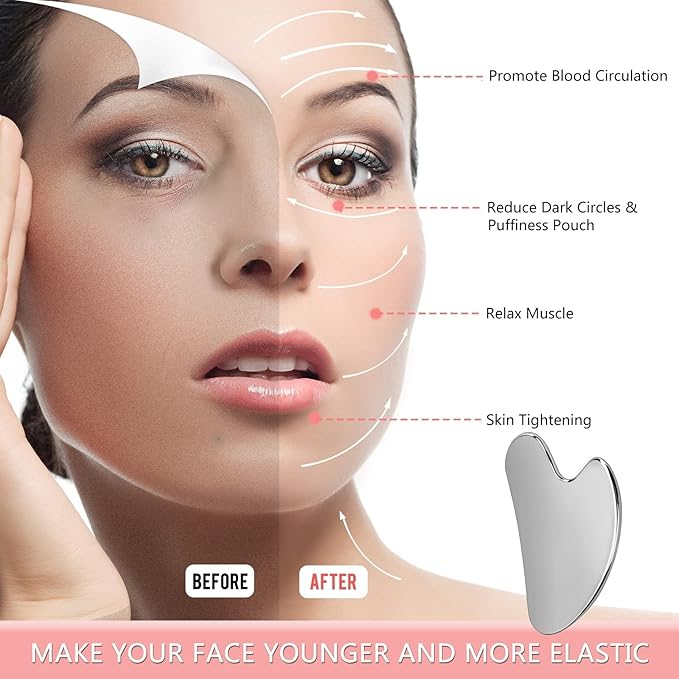 Gua Sha, Stainless Steel Gua Sha Facial Tools, Guasha Tool - Image 2