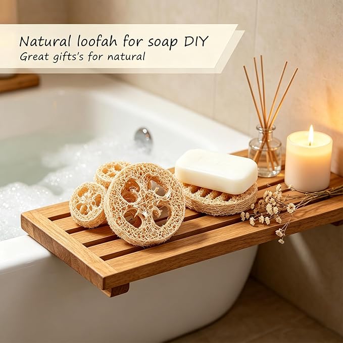 Natural Loofah Slices Cuts for Soap Making-20 Pack Organic Luffa Loofa Sponges - Image 2