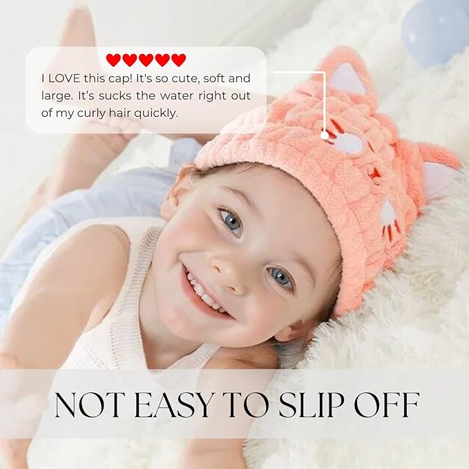 Microfiber Hair Towel Wrap for Kids, Absorbent Quick Girls Boys Hair Drying - Image 2
