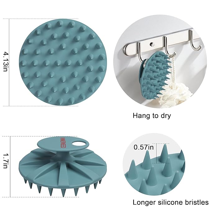 Scalp Massager Shampoo Brush, Wet & Dry Manual Scalp Care Head Scrubber Hair - Image 3