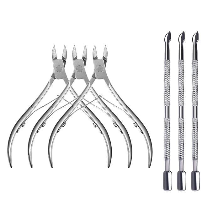 6Pcs Cuticle Clipper with Cuticle Pusher Set, Professional Stainless Steel Dead by Unknown