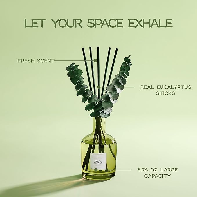 COCORRÍNA Olive Blossom Reed Diffuser – 6.76 oz Essential Oil - Image 2