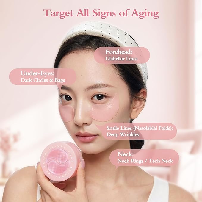 PDRN Eye Patches 5000ppm, Anti Smile Line & Wrinkle Under Eye Patches, Salmon - Image 6