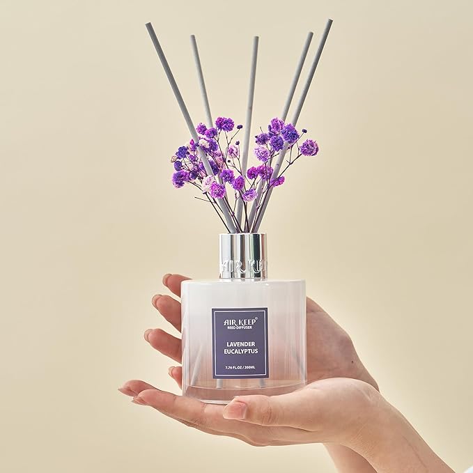 Airkeep Reed Diffuser Set/Lavender Eucalyptus/6.76 fl oz/1 Pack/Home & Office - Image 3