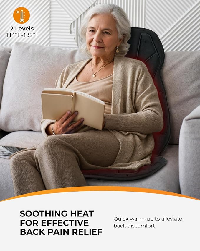 CooCoCo Back Massager with Heat, 8 Vibrating Motors Back Massager - Image 4