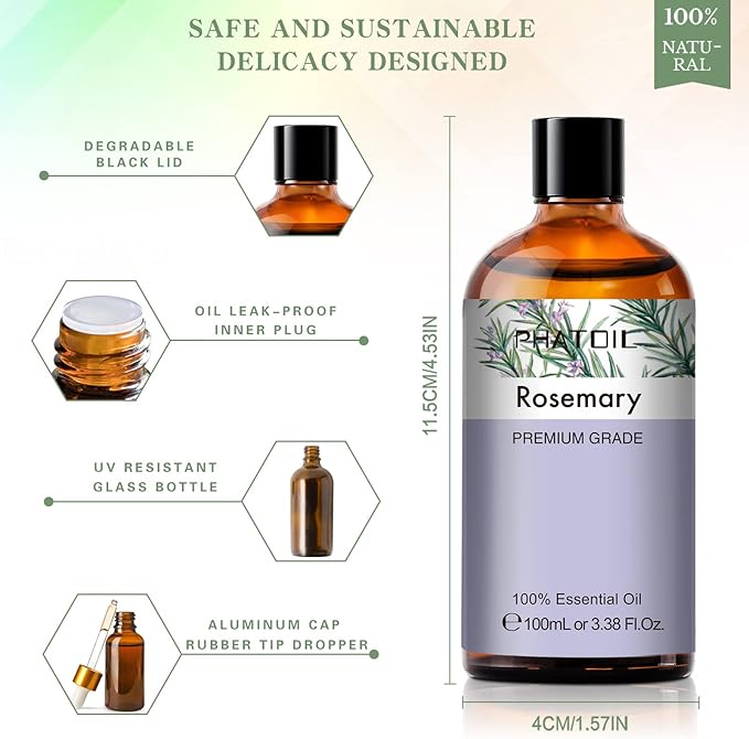 PHATOIL 3.38FL.OZ Rosemary Essential Oil, - Image 5
