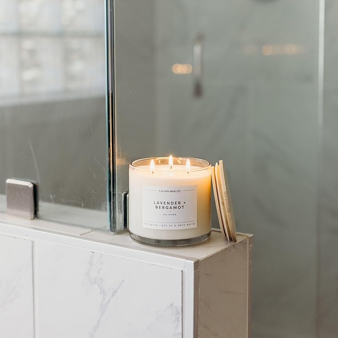 Lavender & Bergamot 3 Wick Scented Candle - Image 7