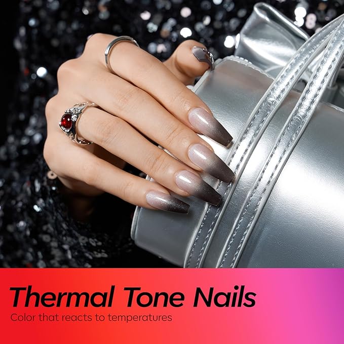 modelones Color Changing Gel Nail Polish Set, 6 Colors Temperature Changing - Image 4