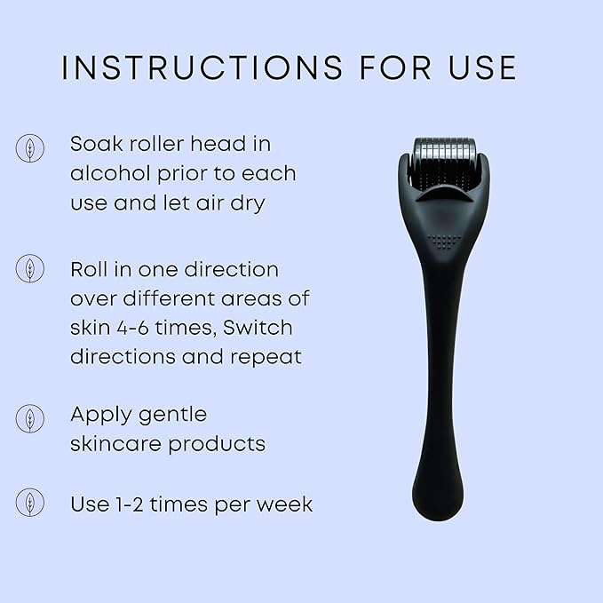 Derma Roller Microneedling Roller, 0.25mm Stainless Steel, Roller - Image 6