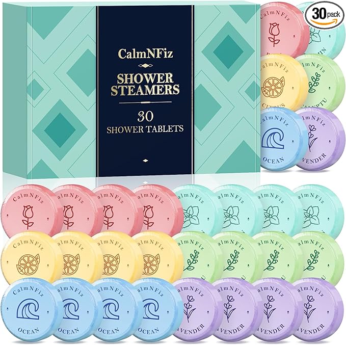 30 Pack Shower Steamers for Women Gift Set, Shower Bath Bombs by CalmNFiz
