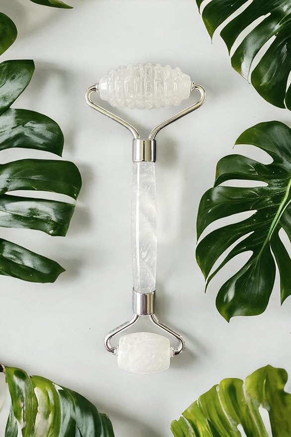 100% Real Crystal Jade Stone Roller and Gua Sha Set - Image 5