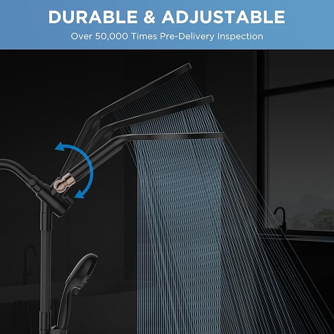 MakeFit Dual Handheld Shower Head Combo, 2-in-1 Rain Shower Heads System 8 Inch - Image 2