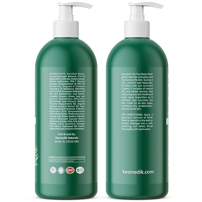 KESMEDIK Tea Tree Body Wash MaxTherapy, Itchy Skin Relief, Tea Tree Oil Soap - Image 8