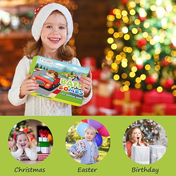 Bath Bombs for Kids with Toys Inside, 9 Pack Handmde Bath Bombs Set with - Image 7