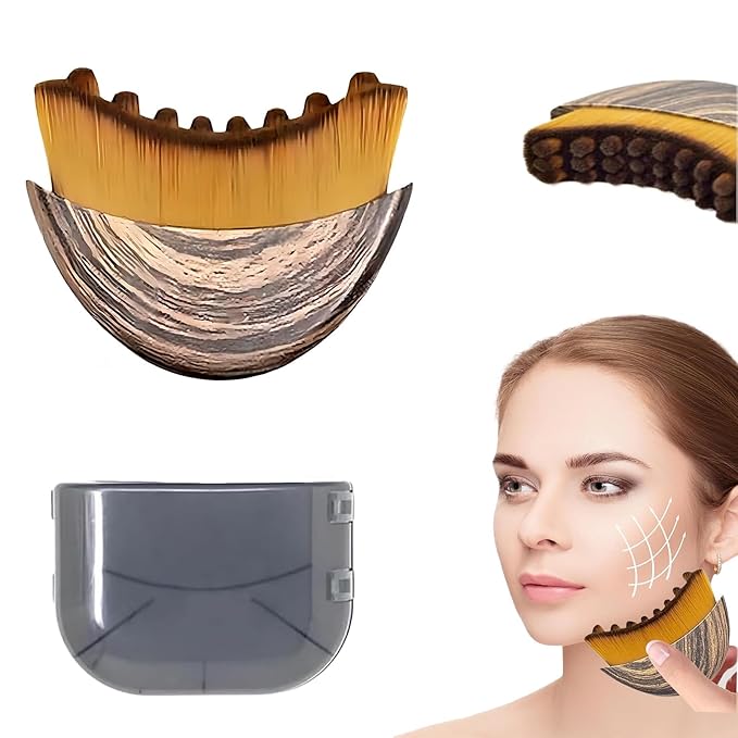 ANGEO Lymphatic Contour Face Brush – Soft Bristle Lymphatic Drainage Massager by Unknown