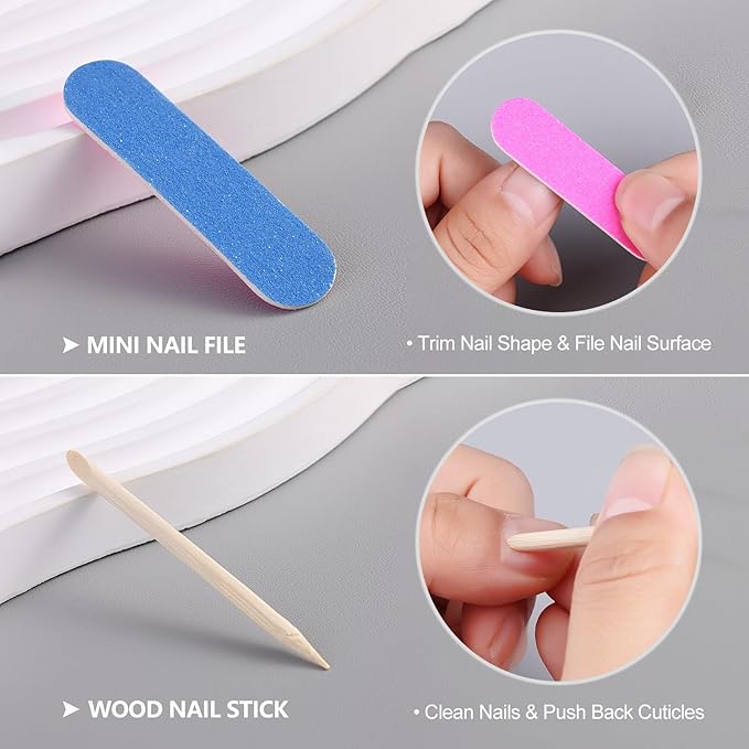 SUTOKAKA 20Pcs Press On Nail Tools Kit, Disposable 4-in-1 Nail Prep Application - Image 4
