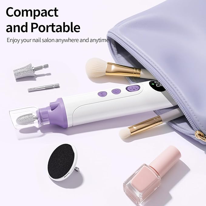 Professional Manicure Pedicure Kit, Cordless Electric Nail File - Image 9